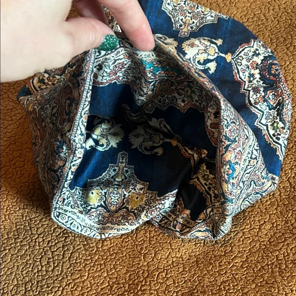 Bohemian Blue Patterned Beanie - Picture 5 of 8